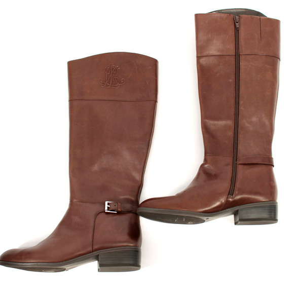 Ralph Lauren Shoes - Ralph Lauren Madisen Burnished Calf Boots in Brown Women’s Size 8 NEW